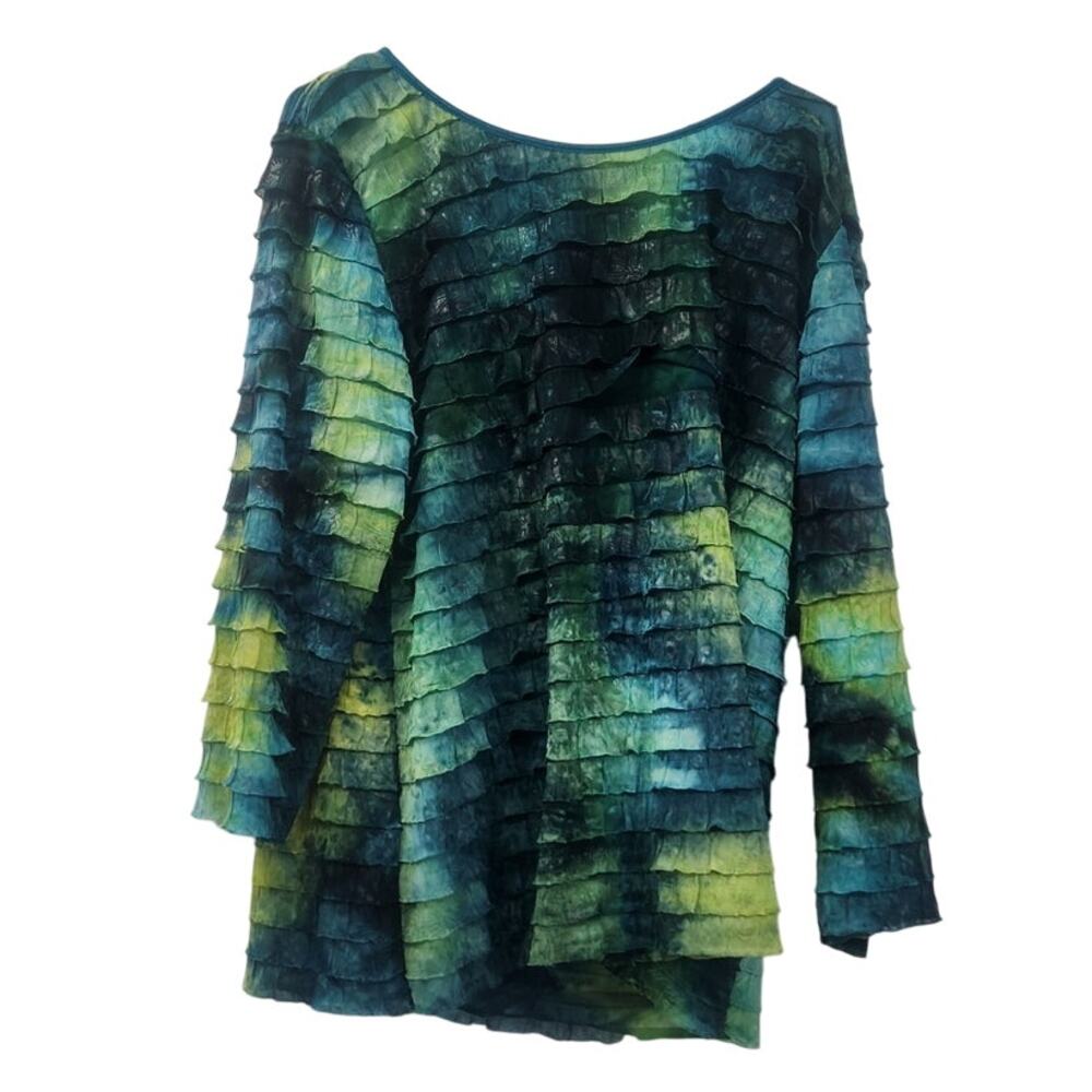 Kim Rogers Green Long Sleeve Top - Women's Plus Size 2X